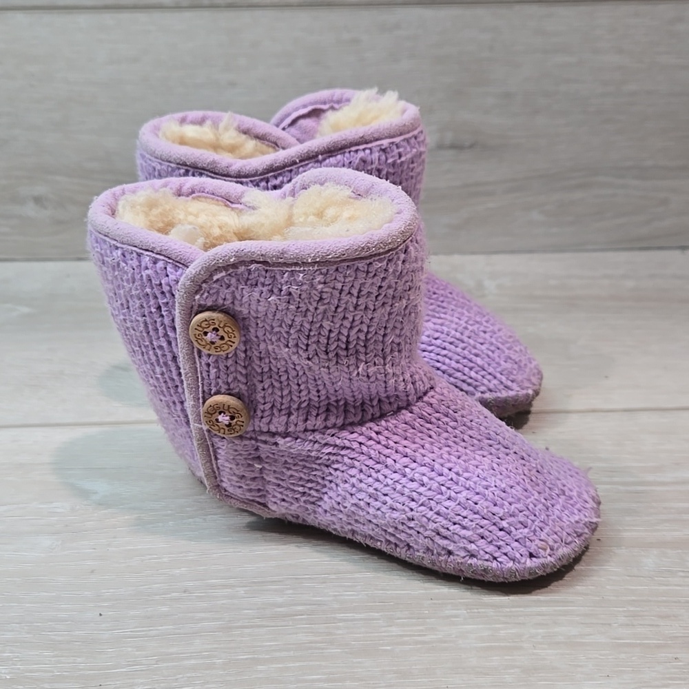 Ugg Australia Kids Girls Sheepskin Knit Boots shoes sz 2/3